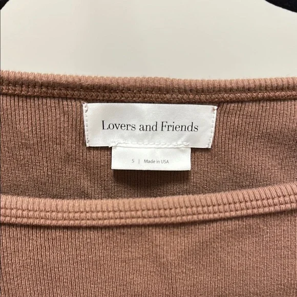 Lovers + Friends Brown Fitted Long Sleeve Blake Crop Top - Picture 3 of 4